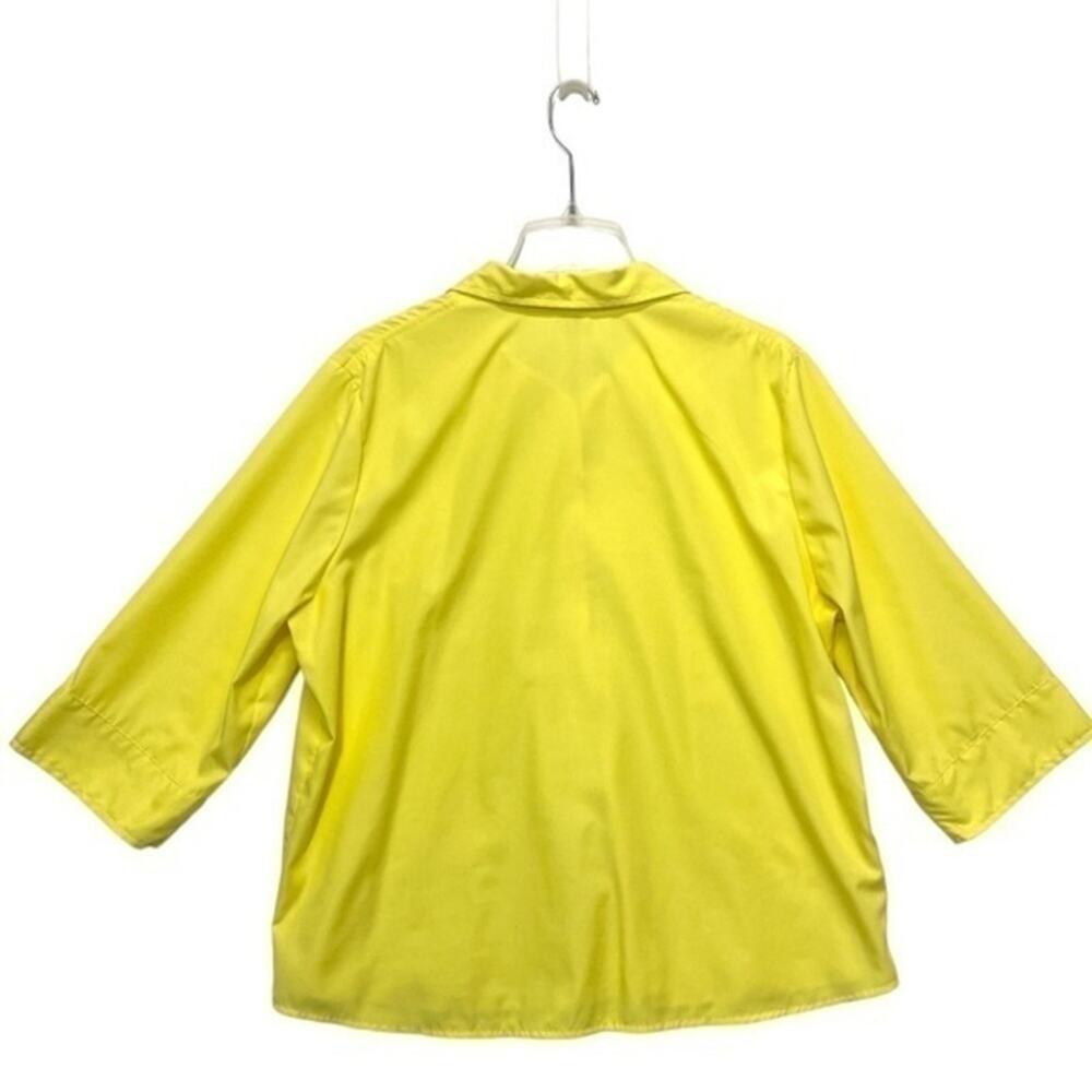 Blair Yellow Button Down Shirt Size XL rayon bright summer top oversized - Picture 4 of 8